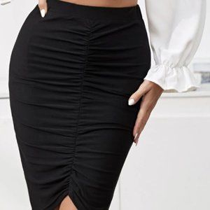 Black Ruched Skirt